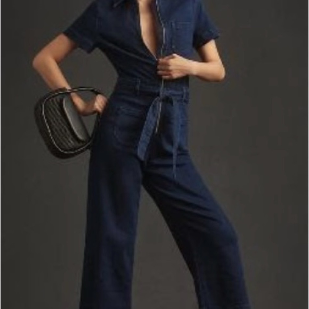 Anthropologie The Colette Weekend Denim Jumpsuit by Maeve. US 12/UK 16